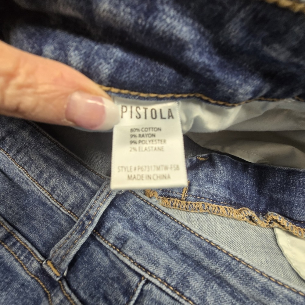 Pistola Crop Ankle Jeans Womens 20W Medium Wash Classic Stretch Western Modern - Picture 5 of 14
